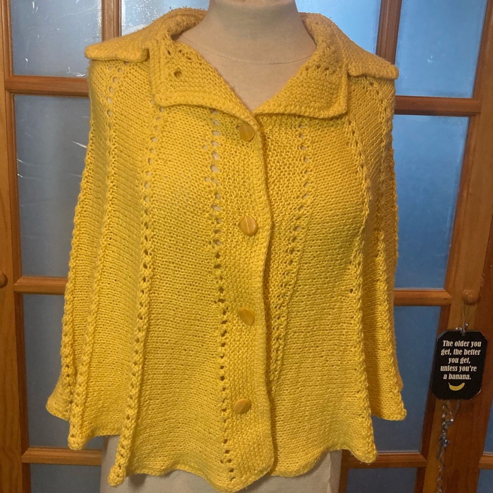 Yellow Crochet Collard Cape